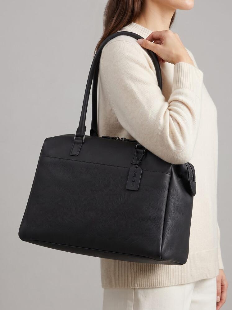 The Day Bag carried on the shoulder