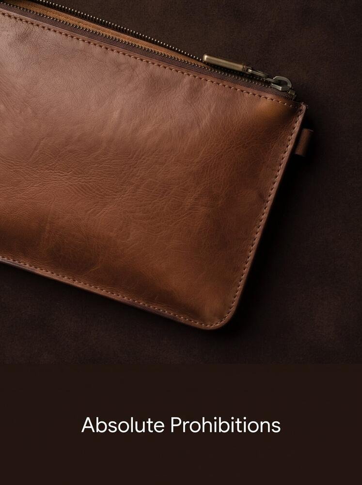 Close detail of the pouch zip and grain